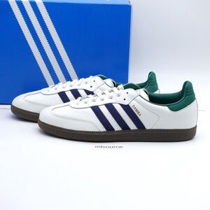 NEW Size 12 Men's adidas Originals Samba OG Leather Sneakers IH4882 Black White